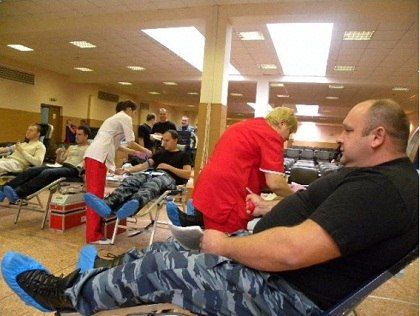 100 officers of Special Mission Center of Moscow Main Directorate of Russia’s Ministry of Internal Affairs donated blood